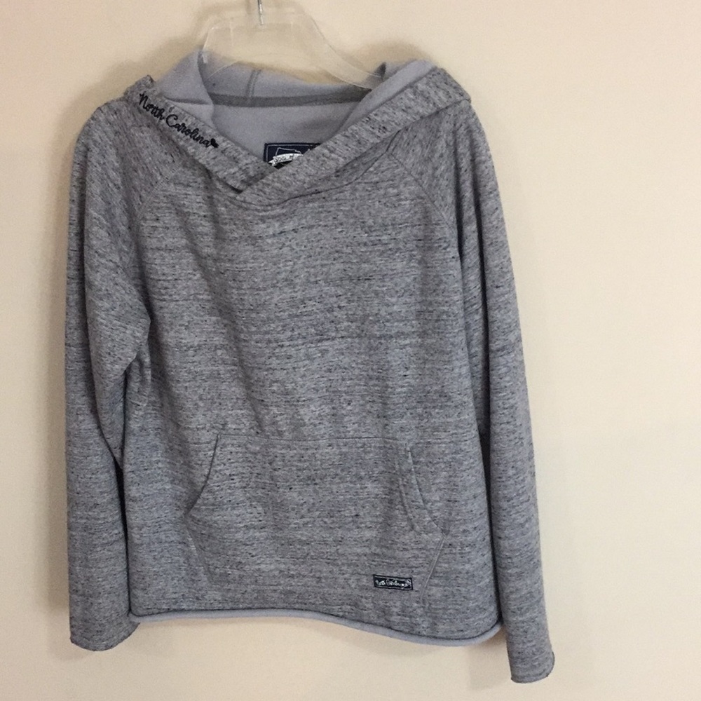 State of Mine North Carolina Gray Cropped Hoodie Hooded Sweatshirt  Size M